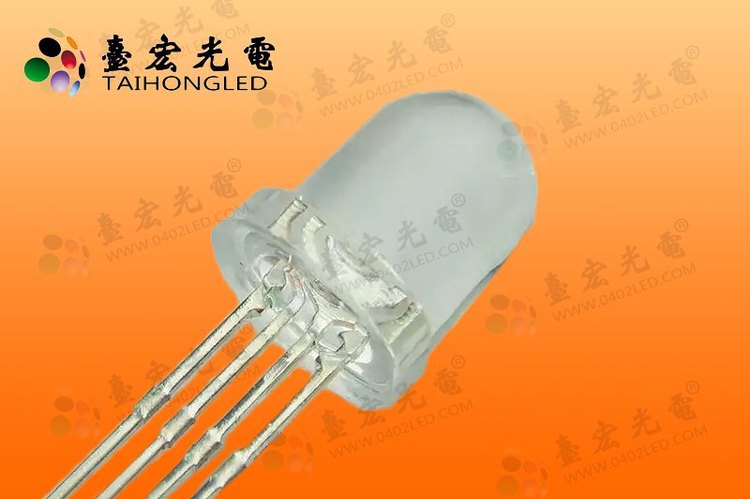 插件式10mm灯珠，10mm全彩led灯珠，F10RGB全彩灯珠 雾状透明共阳共阴